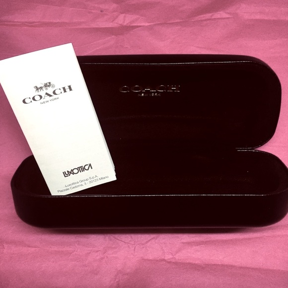 Coach Accessories - Coach Insignia Stamped Black Leather Sunglass Hard-Case With Black Felt Interior